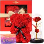 JZEEIWY Ewige Rose Geschenkbox – Rosenbär für Frauen, Mütter & Freundinnen – Perfekt für Geburtstag & Valentinstag