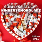 Kinderschokolade Valentinsgeschenk – Herzbox mit Kinder Riegel, Happy Hippo & mehr für sie & ihn