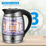 ForMe Glas-Wasserkocher 1,8L - 40–100°C - LED-Farbwechsel - BPA-frei - Teesieb & Warmhaltefunktion