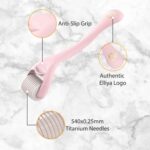 Elliya Rosa Dermaroller 0,25 mm – Microneedling für glatte Haut, inkl. Etui, perfekt für Zuhause