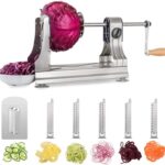 WellToBe CS 668 Spiralschneider mit 6 Klingen & 4 Saugnäpfen – Für Gemüse-Spaghetti aus Zucchini, Karotten & Co.