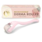 Elliya Rosa Dermaroller 0,25 mm – Microneedling für glatte Haut, inkl. Etui, perfekt für Zuhause