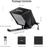 NEEWER X14 Pro Teleprompter – 14" tragbar, App-Steuerung via Bluetooth, RT-110 Fernbedienung, kompatibel mit iPad, Android, Smartphone & Kamera