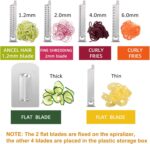 WellToBe CS 668 Spiralschneider mit 6 Klingen & 4 Saugnäpfen – Für Gemüse-Spaghetti aus Zucchini, Karotten & Co.