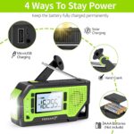 Feegar OZE Pro Notfallradio – Solar, Handkurbel, AM/FM, LCD, SOS, 2000mAh Powerbank