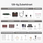 DEPSTECH 200W Multifunktionswerkzeug mit 128 Zubehörteilen, 6 Drehzahlstufen