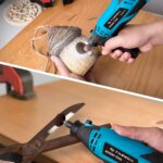 Tilswall 160W Multifunktionswerkzeug mit 6 Drehzahlstufen und 107-145 Zubehörteilen für Gravieren, Bohren, Schneiden, Schleifen, Polieren und Schärfen