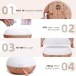 ASAKUKI 300ml Aroma Diffuser mit 8 Ätherischen Ölen
