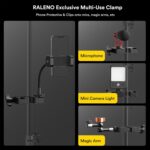 RALENO LED Videoleuchte 2er-Set, 384 LEDs, 8000mAh Akku, 180cm Stativ, Dimmbar 3200-5600K, CRI95 für YouTube & TikTok