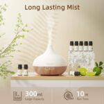 ASAKUKI 300ml Aroma Diffuser mit 8 Ätherischen Ölen