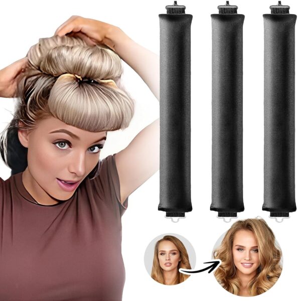 Heatless Curls Band – 3er-Set Lockenwickler für Overnight-Styling, Hitzefreie Locken für mittellanges Haar