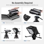 NEEWER X14 Pro Teleprompter – 14" tragbar, App-Steuerung via Bluetooth, RT-110 Fernbedienung, kompatibel mit iPad, Android, Smartphone & Kamera
