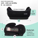 DAECOM Childream® Kindersitzerhöhung Isofix, i-Size (15-36 kg), mit Gurtpolster & Becherhalter