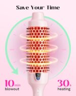Wavytalk 38mm Thermobürste – Ionische Rundbürste für natürliche Locken, Dual-Spannung, EU-Stecker
