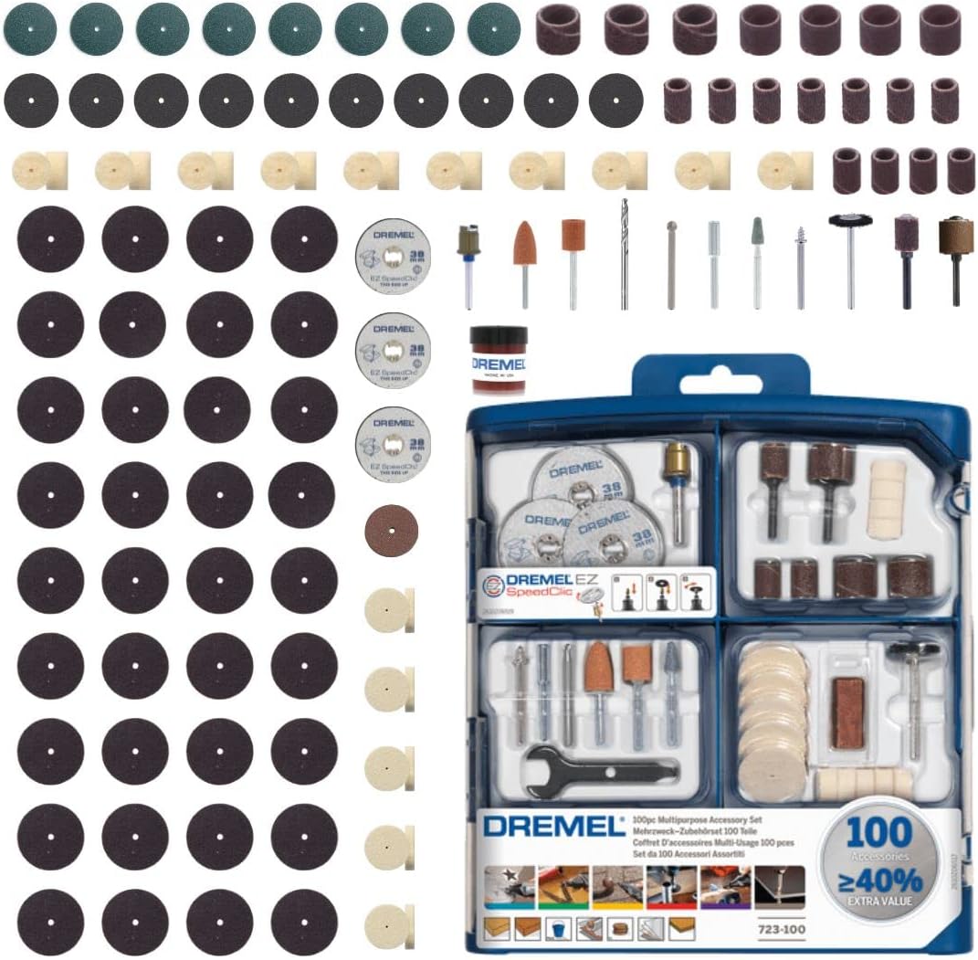 71tkw35gWnL._AC_SL1080_.jpg Dremel 723 EZ SpeedClic – 100-teiliges Zubehörset mit Aufbewahrungsbox