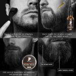 Red-Blooded Bartwachstumsset – Bartroller, Öl & Balsam für Haar- & Bartpflege, 0,5 mm Dermaroller