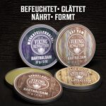 Viking Revolution Bartbalsam 4er Set – Stylt, Stärkt & Macht Weich – Sandelholz, Zeder, Bay Rum & Muskatellersalbei – 4x28g, Perfekt als Geschenk