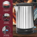 Clatronic® Wasserkocher 1,5L | 2200W | Sicherheitsdeckel | Abschaltautomatik | WKS 3692