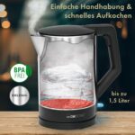 Clatronic® Wasserkocher 1,5L | 2200W | Sicherheitsdeckel | Abschaltautomatik | WKS 3692