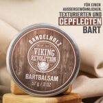 Viking Revolution Bartbalsam 4er Set – Stylt, Stärkt & Macht Weich – Sandelholz, Zeder, Bay Rum & Muskatellersalbei – 4x28g, Perfekt als Geschenk