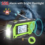 Feegar OZE Pro Notfallradio – Solar, Handkurbel, AM/FM, LCD, SOS, 2000mAh Powerbank