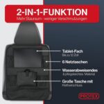 PROTEX Rücksitz-Organizer [Testsieger 2024] – Wasserdicht, mit Tablet-Fach (12 Zoll)