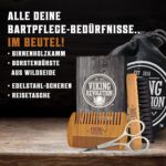 Viking Revolution Bartbürste & Kamm – Wildschweinborsten & Birnenholz – Mit Samt-Etui, Perfekt als Geschenk