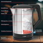 Clatronic® Wasserkocher 1,5L | 2200W | Sicherheitsdeckel | Abschaltautomatik | WKS 3692