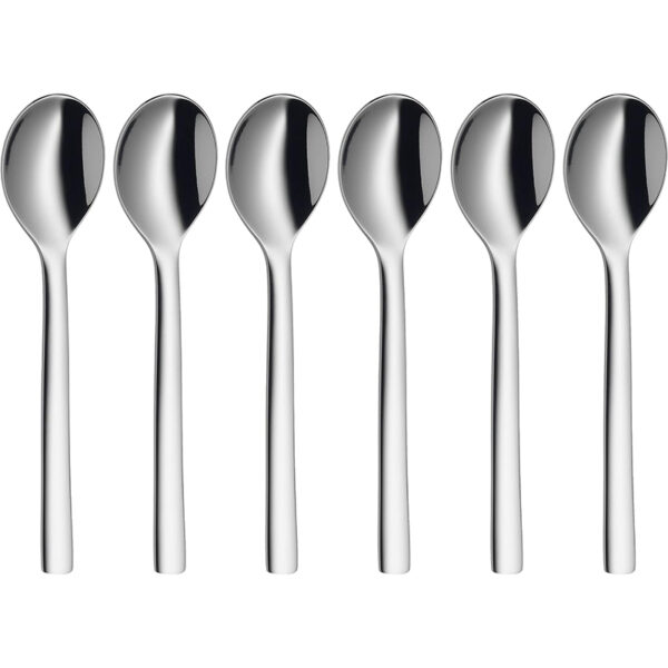 WMF Nuova Espressolöffel Set, 6-teilig, Edelstahl poliert, spülmaschinengeeignet (11 cm)