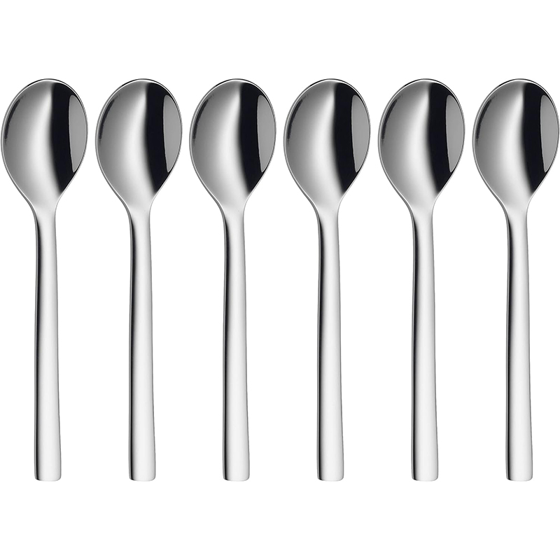 WMF Nuova Espressolöffel Set, 6-teilig, Edelstahl poliert, spülmaschinengeeignet (11 cm)