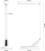 JKSWT Dimmbare Schreibtischlampe mit 5 Farbmodi, 72 LEDs, USB-Ladeanschluss & Touch-Steuerung – Augenfreundlich & mit Memory-Funktion [Energieklasse A]