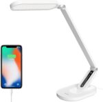 JKSWT Dimmbare Schreibtischlampe mit 5 Farbmodi, 72 LEDs, USB-Ladeanschluss & Touch-Steuerung – Augenfreundlich & mit Memory-Funktion [Energieklasse A]