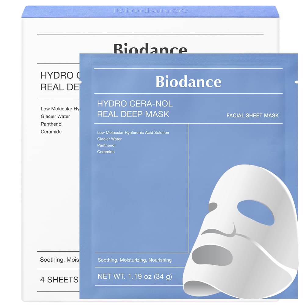51RyHNuITNL._SL1000_.jpg BIODANCE Hydro Cera-nol Deep Maske – Beruhigend & Feuchtigkeitsspendend | 4x34g Overnight Hydrogel