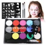 URAQT Kinderschminke Set – Waschbare Schminkfarben für Gesicht & Körper, inkl. Pinsel & Tattoos