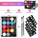 URAQT Kinderschminke Set – Waschbare Schminkfarben für Gesicht & Körper, inkl. Pinsel & Tattoos