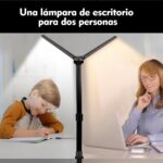 LOTTBUTY Doppelkopf LED-Schreibtischlampe – 24W, 80CM, dimmbar, augenschonend, mit Schwanenhals
