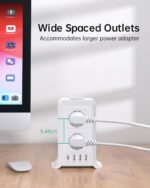 Sameriver 8-Fach Steckdosenleiste mit Schalter, 4 USB, Überspannungsschutz & 2-5M Verlängerungskabel – für Zuhause & Büro