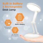 One Fire Kabellose LED Tischlampe, Faltbar & Tragbar, 9 Helligkeitsstufen, Akku Leselampe