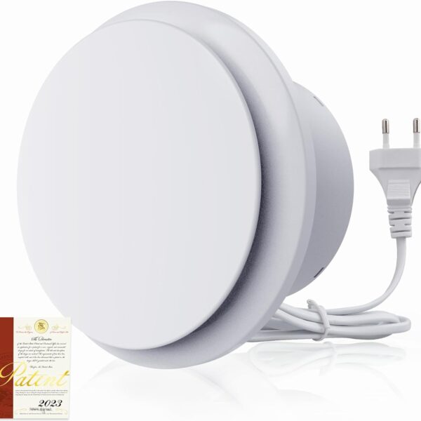 SBONNI 100mm Badlüfter – Leise, 12W, 130m³/h, für Bad, Küche & mehr, 5 Jahre Garantie