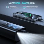 Elektrische Akku-Luftpumpe – 150 PSI | Tragbar, USB-C, Powerbank & Taschenlampe