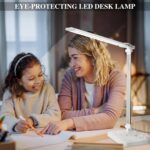 iVict LED Schreibtischlampe – Dual-Arm, Touch-Steuerung, 5 Modi, USB & Timer