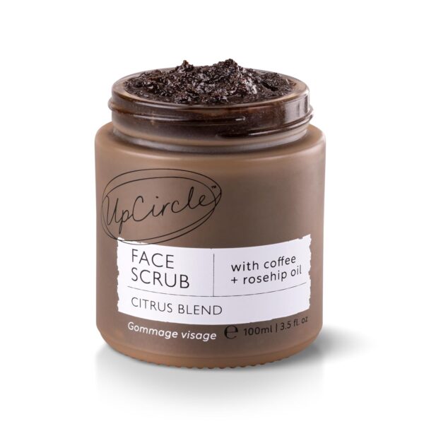 UpCircle Kaffee-Gesichtspeeling – Zitrus - 100 ml, Natürlich, vegan & pflegend für normale & trockene Haut – mit Sheabutter, Kokos & Hagebuttenöl.