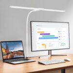 LED Doppelkopf-Schreibtischlampe – Dimmbar, Klemmbar & Augenschonend