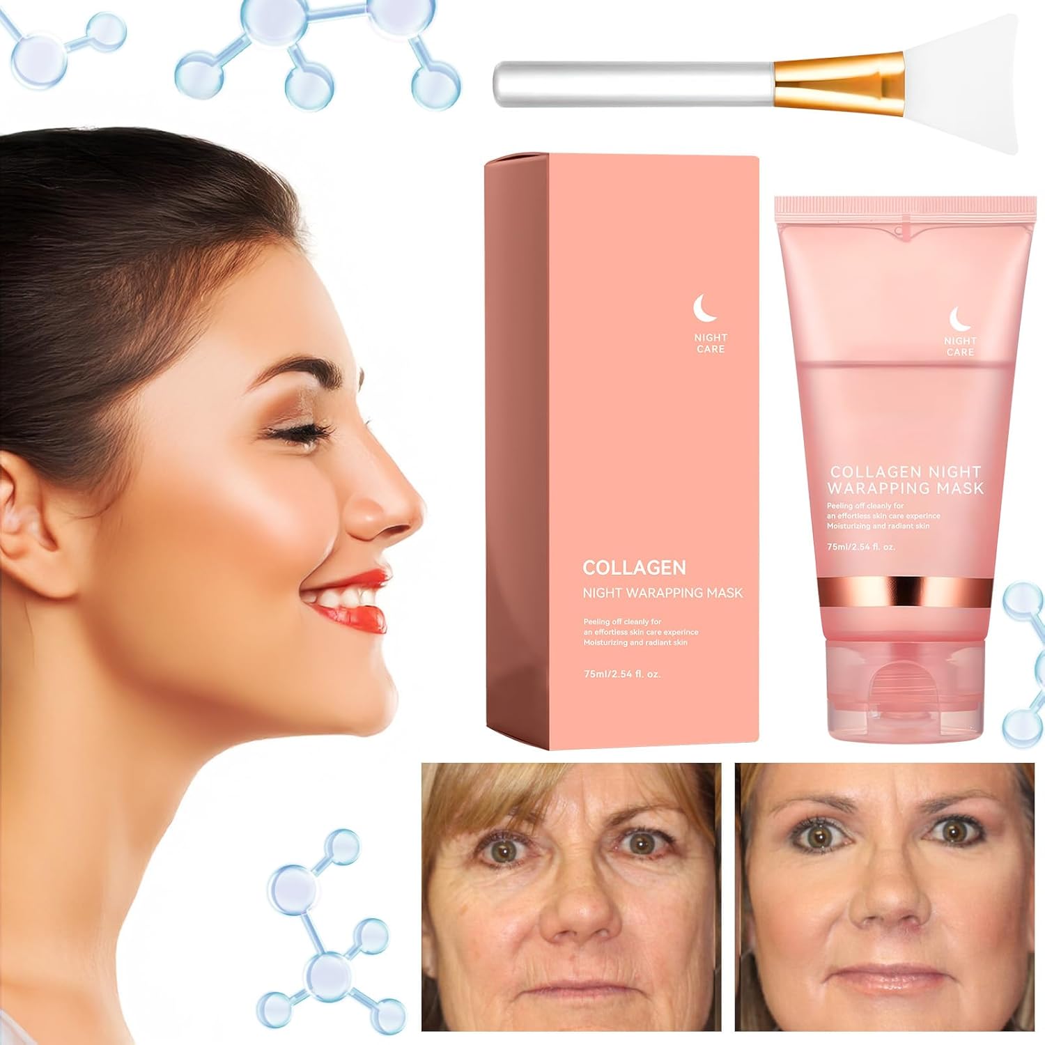 71BL5jhUDmL._SL1500_.jpg Collagen Night Mask – Peel-Off Maske für strahlende Haut & tiefenwirksame Pflege – Bild 1