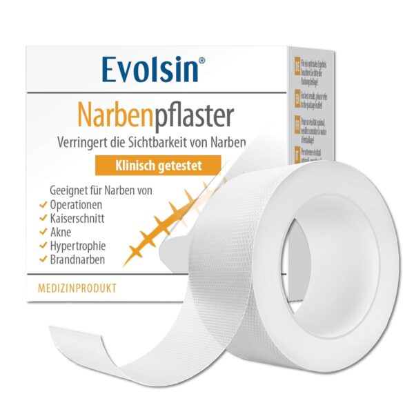 Evolsin® Silikon Narbenpflaster – Transparent & Zuschneidbar (200cm) – Ideal für OP- & Kaiserschnittnarben