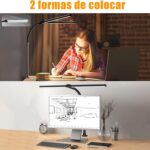 LOTTBUTY Doppelkopf LED-Schreibtischlampe – 24W, 80CM, dimmbar, augenschonend, mit Schwanenhals