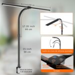 LOTTBUTY Doppelkopf LED-Schreibtischlampe – 24W, 80CM, dimmbar, augenschonend, mit Schwanenhals