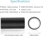 Hon&Guan Flex-Abluftschlauch – PVC Alurohr mit Edelstahl Schellen (5m)