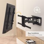 BONTEC TV Wandhalterung für 32-80" Fernseher, schwenkbar & neigbar, bis 60kg, VESA 600x400mm, für Flach- & Curved-TVs