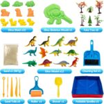 KiddosLand Dinosaurier Kinetischer Sand 900g – Sensorisches Zaubersand Spielzeug für Kinder ab 3 Jahren